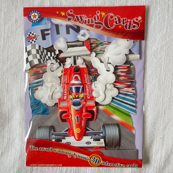 Santoro Interactive 3D Swing Greeting Card, Racing Car - Picture 4 of 5